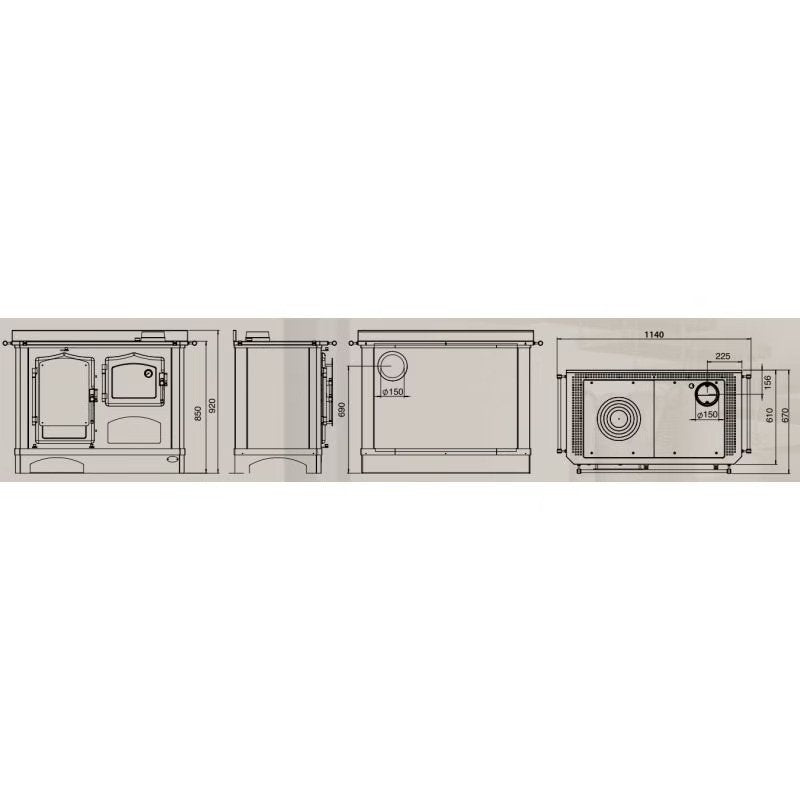 Stufa a legna LINCAR Deneris – 9 kW