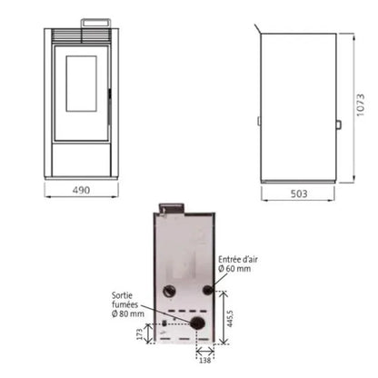 Pacchetto Stufa a Pellet MARINA 14 kW
